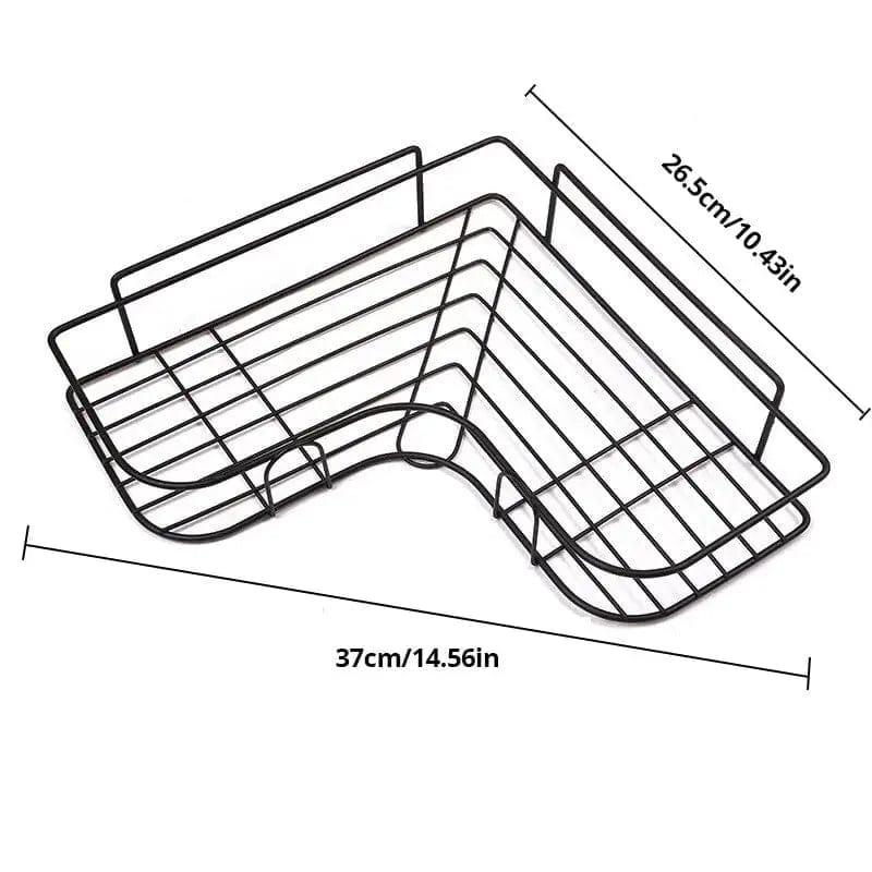Dimensions of the wall-mounted iron corner shelf