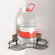 Alternate view of wall-mounted triangular iron corner shelf
