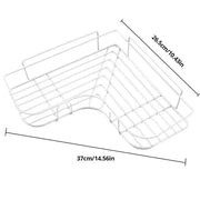 Alternate view of wall-mounted triangular iron corner shelf