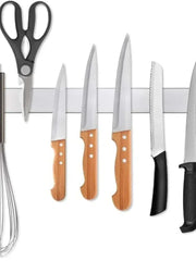 Essentials House 10inch Stainless Steel Knife Stand Magnetic Knife Holder Wall Block Storage Rack for Knives Kitchen