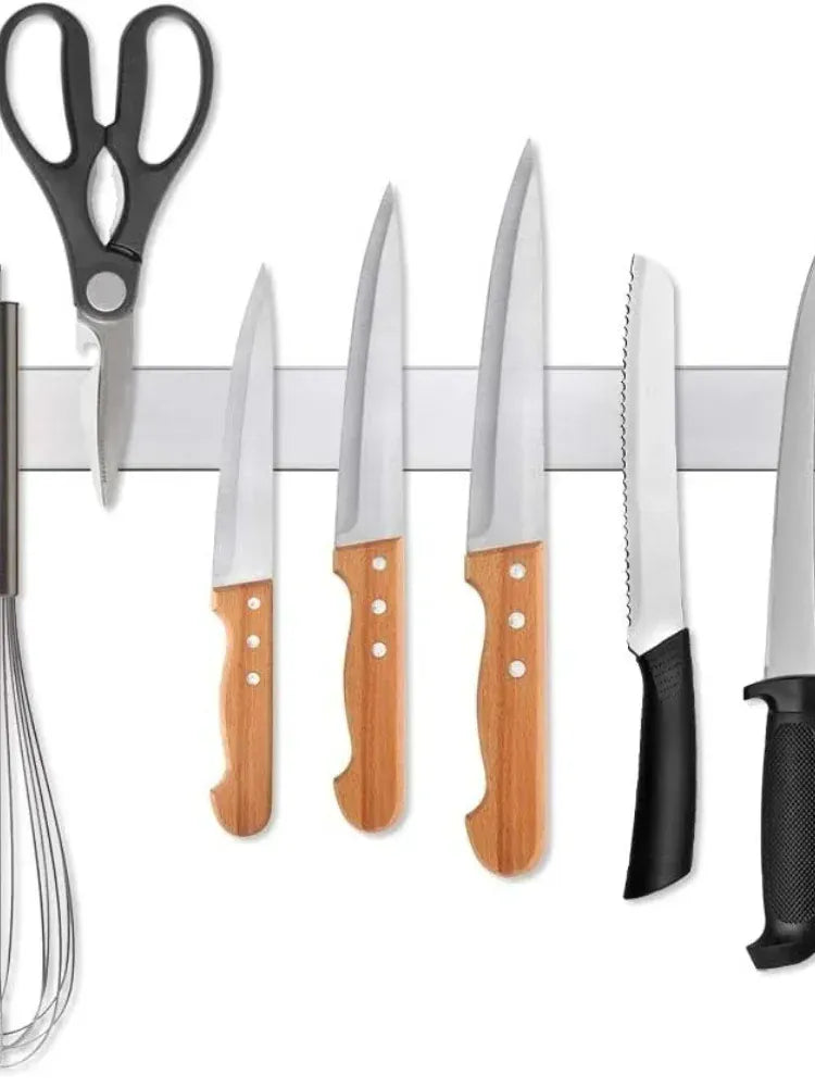 Essentials House 10inch Stainless Steel Knife Stand Magnetic Knife Holder Wall Block Storage Rack for Knives Kitchen