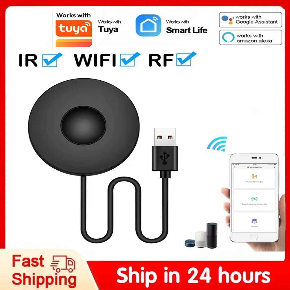 Essentials House WiFi IR Remote Control Smart Wireless Infrared Multifunction IR RF Remote Control Intelligent Voice Control