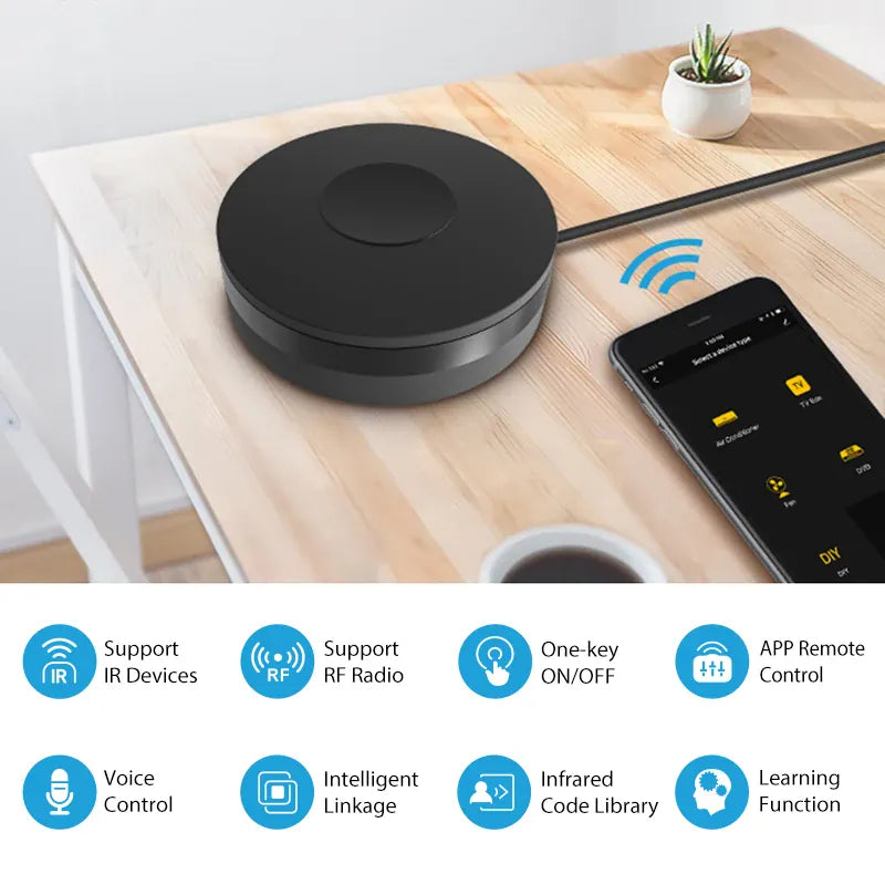 Essentials House WiFi IR Remote Control Smart Wireless Infrared Multifunction IR RF Remote Control Intelligent Voice Control