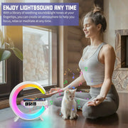 Wireless charging stand with RGB ring light, alarm clock and Bluetooth speaker