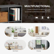 Cube bookcase storage ideas for books, baskets, and decor