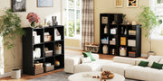Wooden cube storage bookcase with open compartments