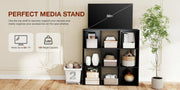 Wooden cube storage bookcase with open compartments
