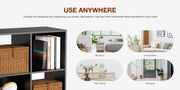 Wooden cube storage bookcase with open compartments